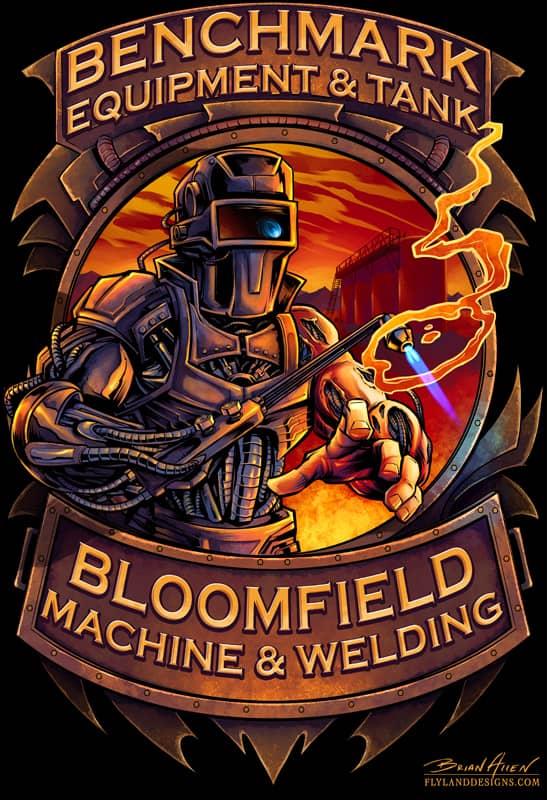 Cyborg Welder T-Shirt Illustration