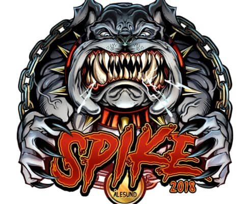 russ logo of the dog spike from