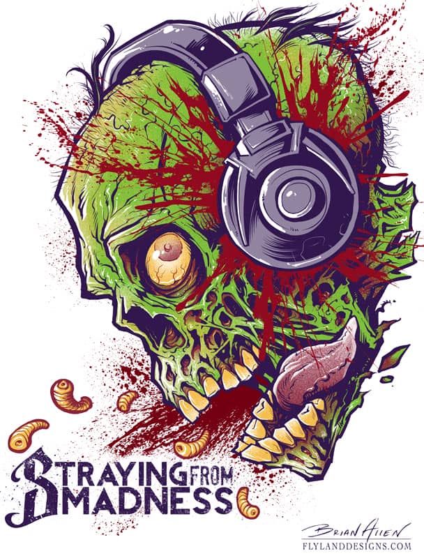 Moonshine Zombie Whiskey label illustration