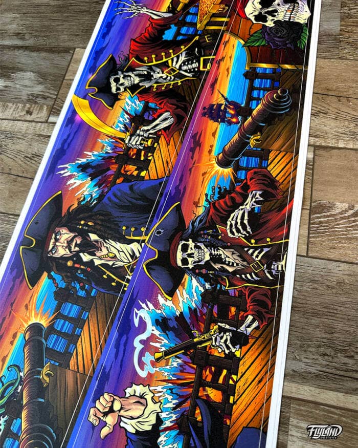 Black Rose Alternate Side Bladesfor the pirate-themed pinball game Black Rose drawn by artist Brian Allen