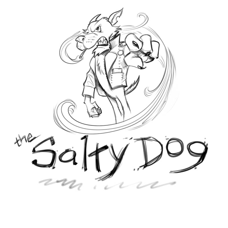 Logo design of a sailor bulldog using a vaping device