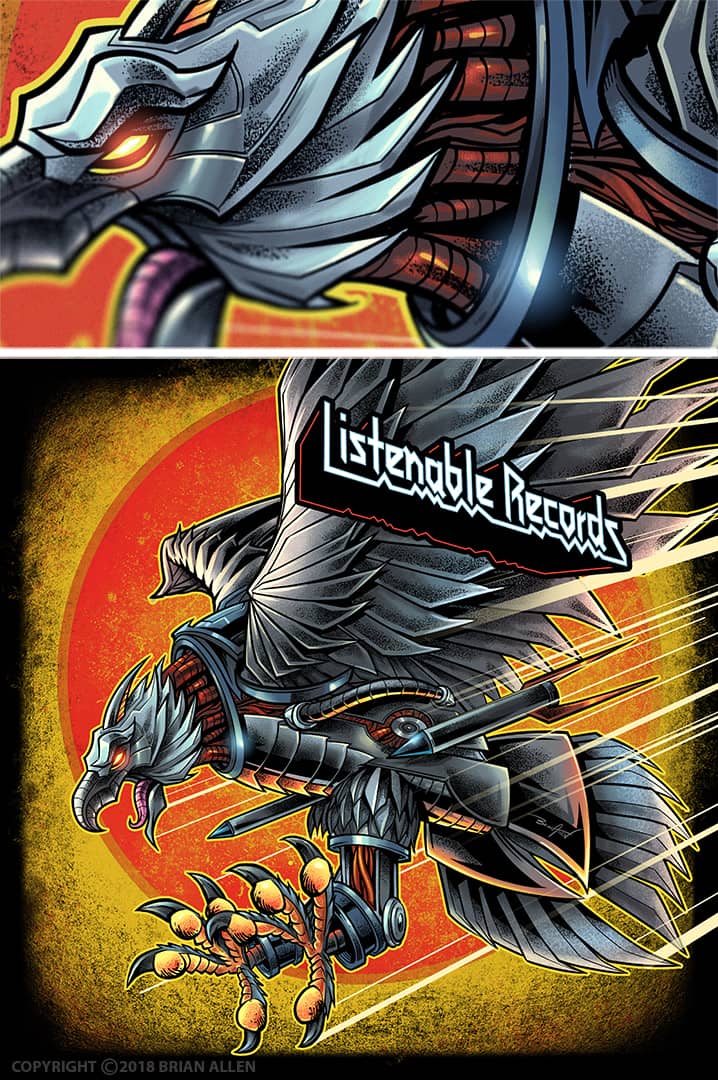 Screaming robotic eagle swooping