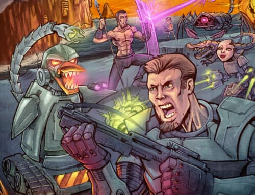 Fantasy Sci-Fi Book Cover Robot Battle