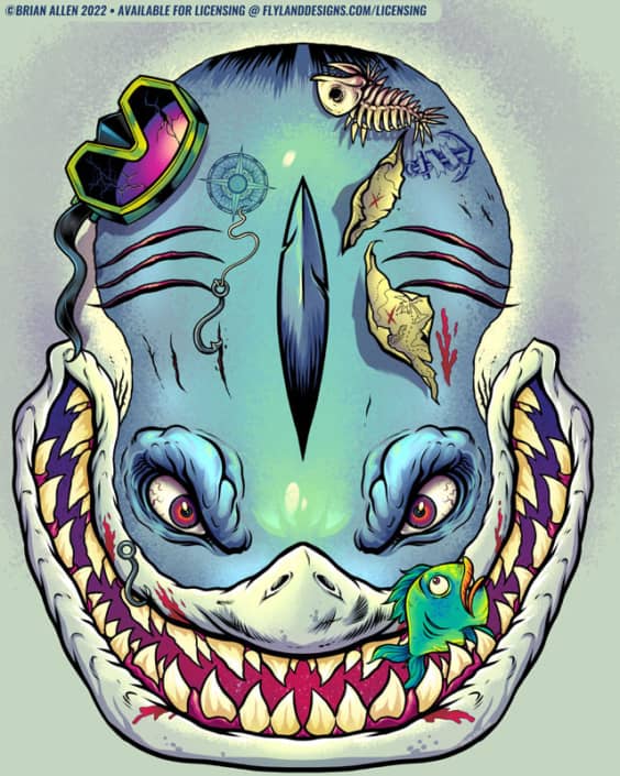 Shark Helmet Artwork by freelanc