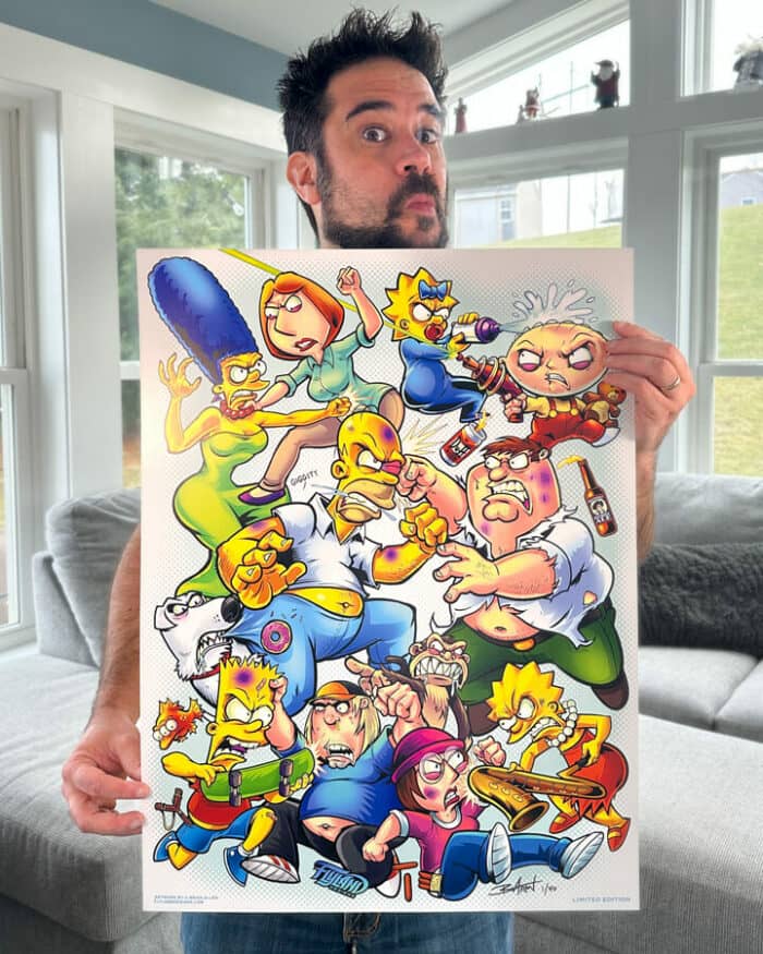 Family Guy Vs Simpsons Tribute 18"x24" Limited Edition - Image 2