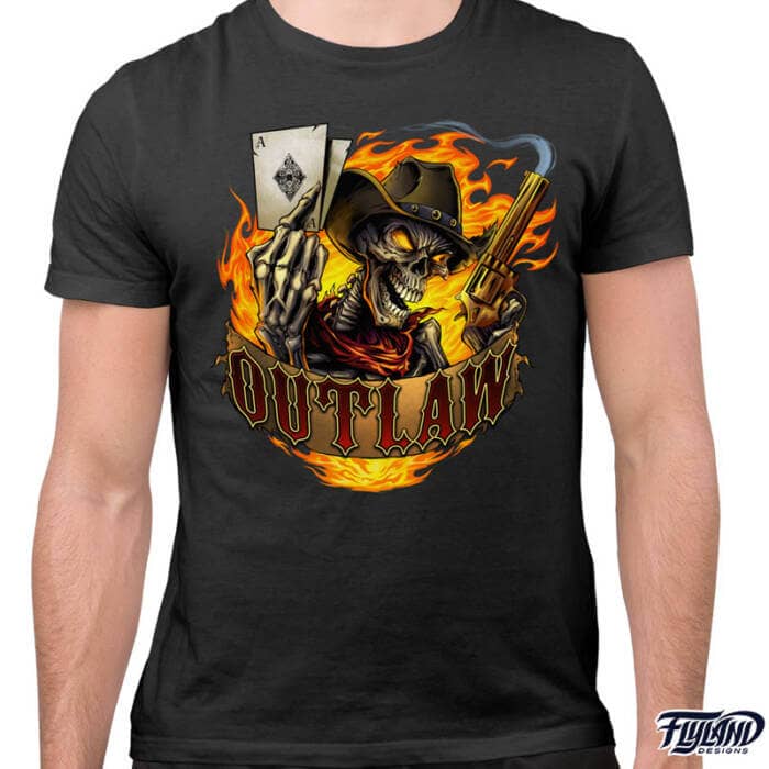 Skeleton Outlaw T-Shirt Artwork by Brian Allen