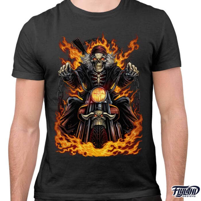 Skeleton Rider T-Shirt Artwork by Brian Allen