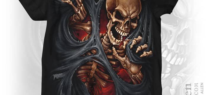 Illustration of evil skeleton ri