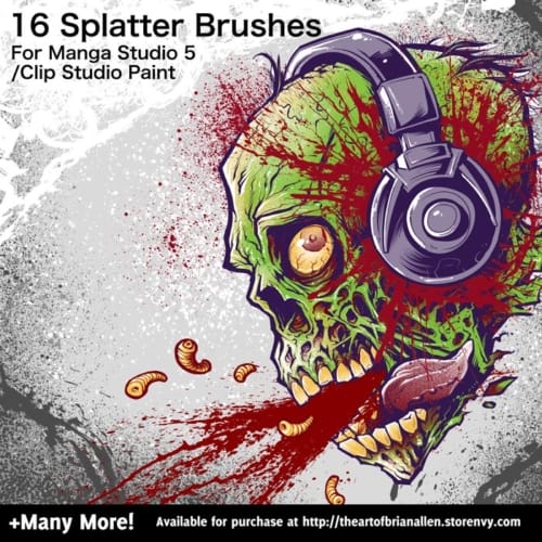 Brush Presets for custom Splatter Brushes for Manga Studio 5