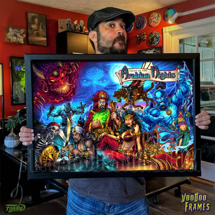 Tales of the Arabian Nights Voodoo LED frame and Translite Bundle with artwork by artist Brian Allen