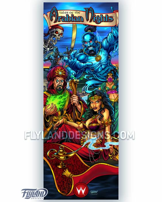 24"x63" Vertical Pinball Banner with artwork by Brian Allen