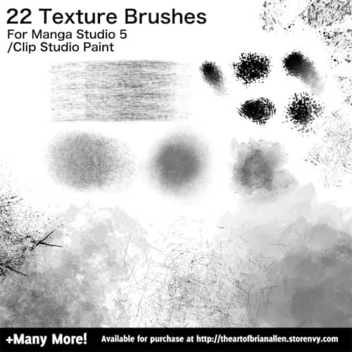 Brush Presets for custom Texture Brushes for Manga Studio 5