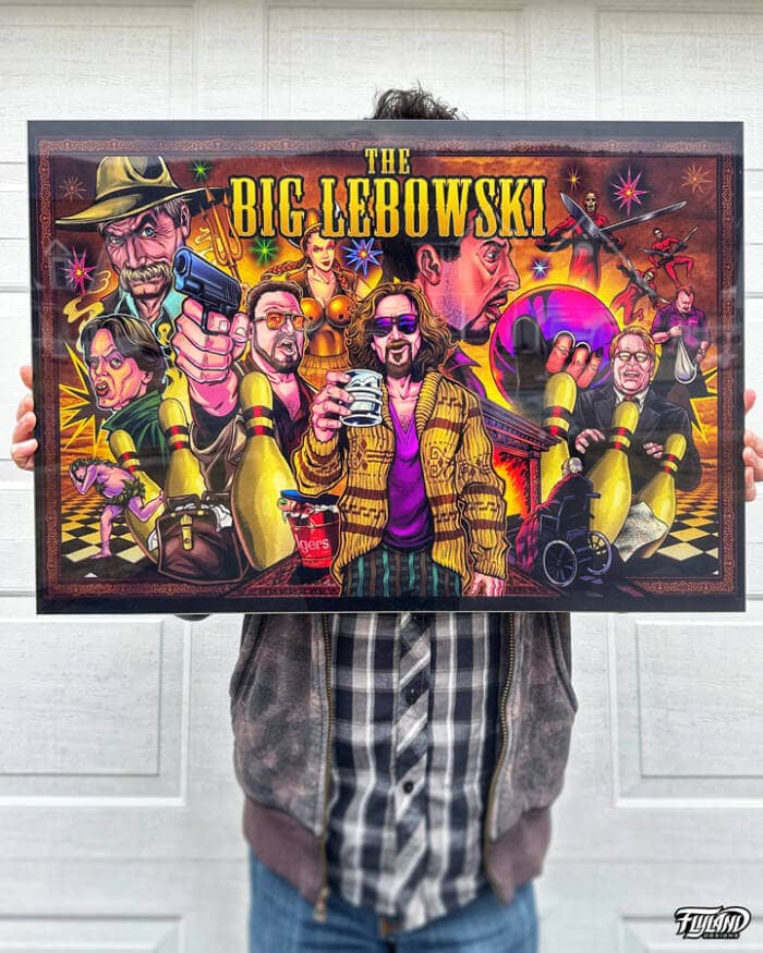 The Big Lebowski Tribute Acrylic Backglass with Custom Trim and Lighting Kit (fits the machine) - Image 16