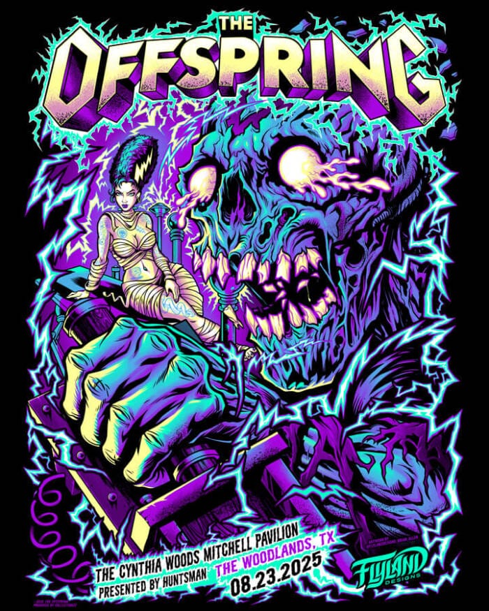 The Offspring The Woodlands TX 2025 FOIL EDITION Gig Poster