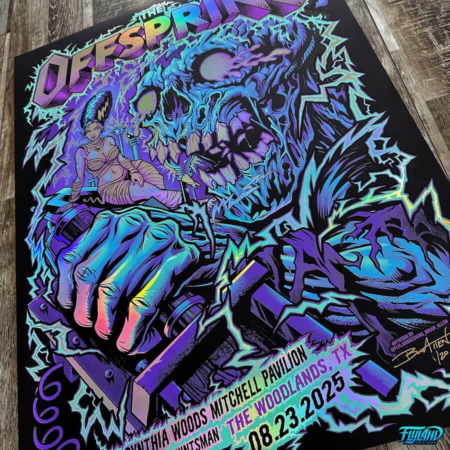 The Offspring The Woodlands TX 2025 FOIL EDITION Gig Poster