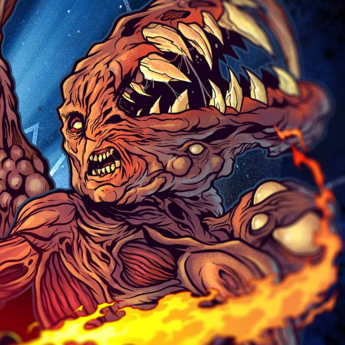 Illustration of various monstrous creatures from John Carpenter's The Thing movie
