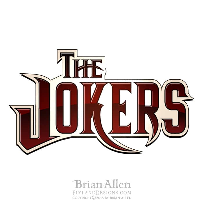 Album cover illustration of The Jokers in a hurricane and rock and roll.