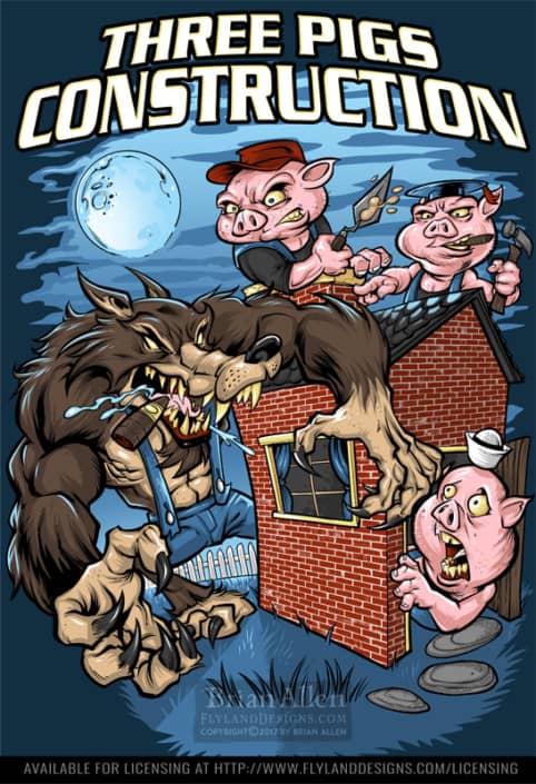 illustration of the big bad wolf