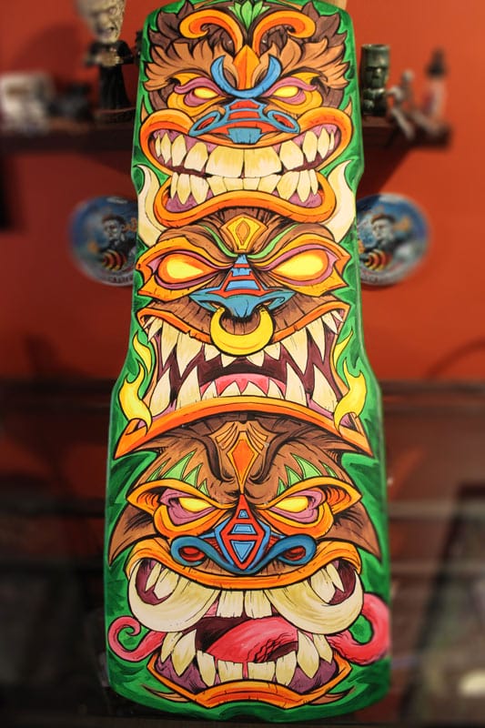 Hand-painted Tiki Skateboard Dec