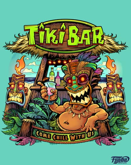 Tiki guy chilling at the bar. Join him for some refreshments.