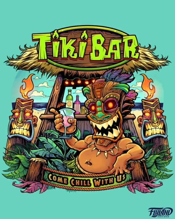 Tiki guy chilling at the bar. Join him for some refreshments.