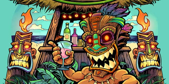 Tiki guy chilling at the bar. Join him for some refreshments.