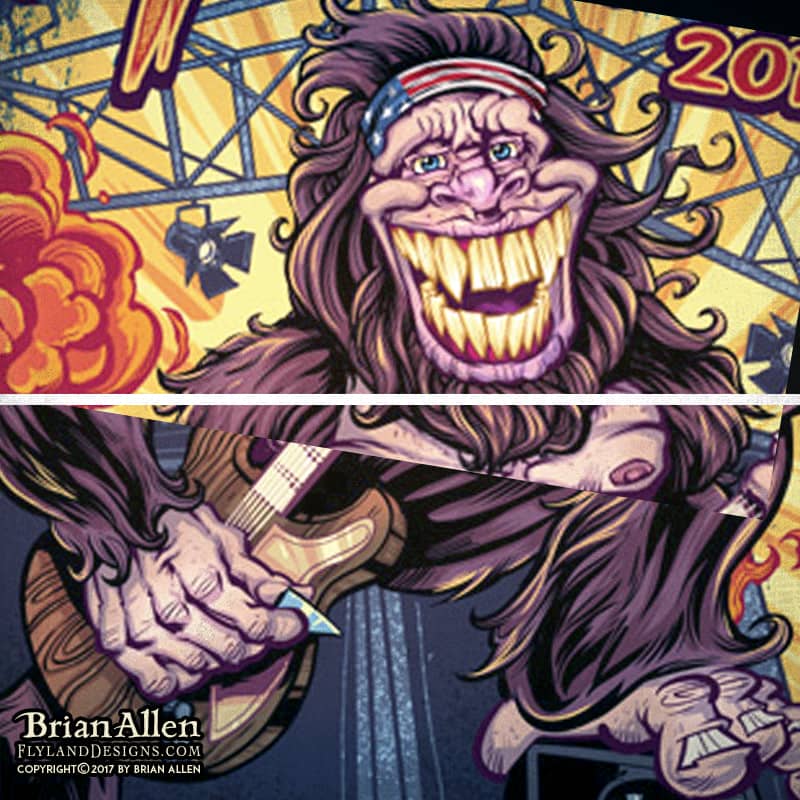 cartoon sasquatch playing the gu