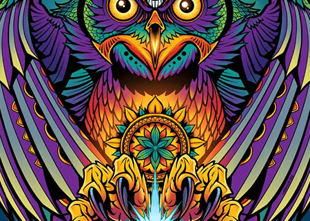 Colorful Psychedelic Owl