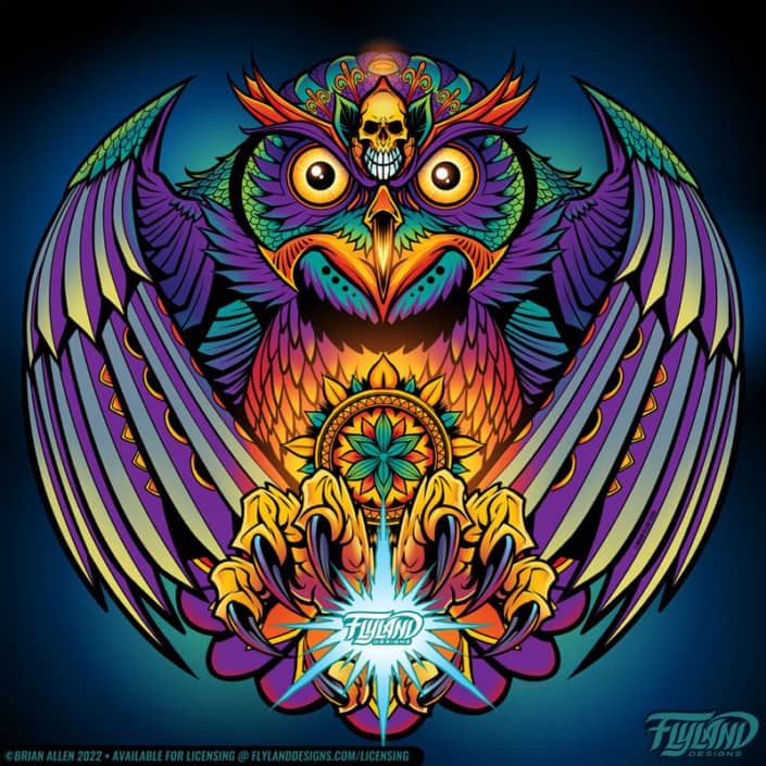 Psychedelic Owl Artwork by freel