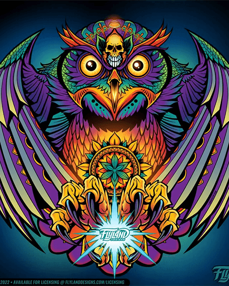 Colorful Psychedelic Owl