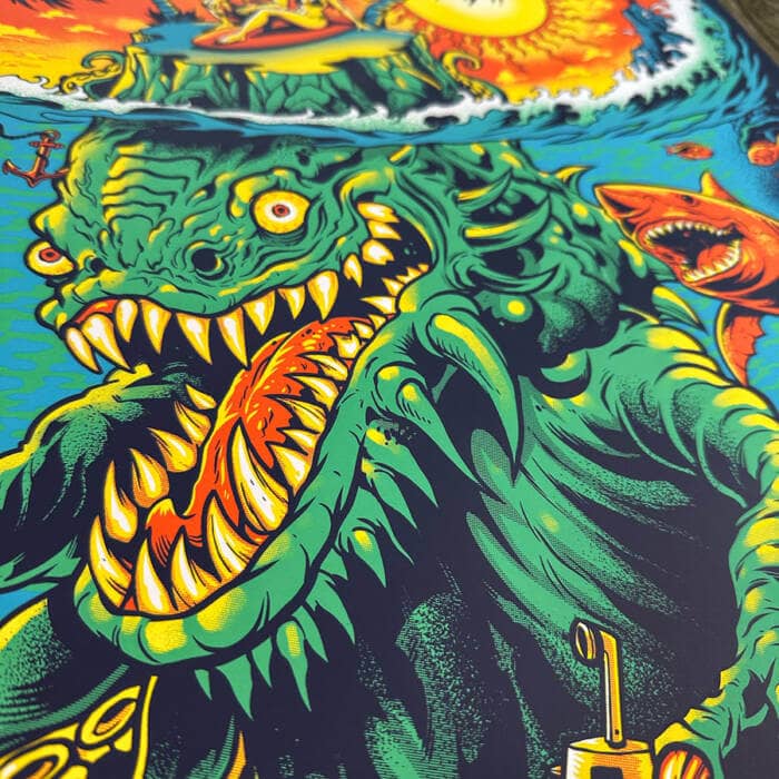 Illustration of undersea monster drawn for Umphrey's McGee Summer 2025 Standard Poster