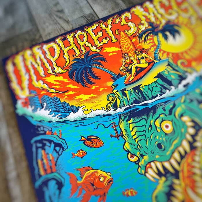 Illustration of undersea monster drawn for Umphrey's McGee Summer 2025 Standard Poster