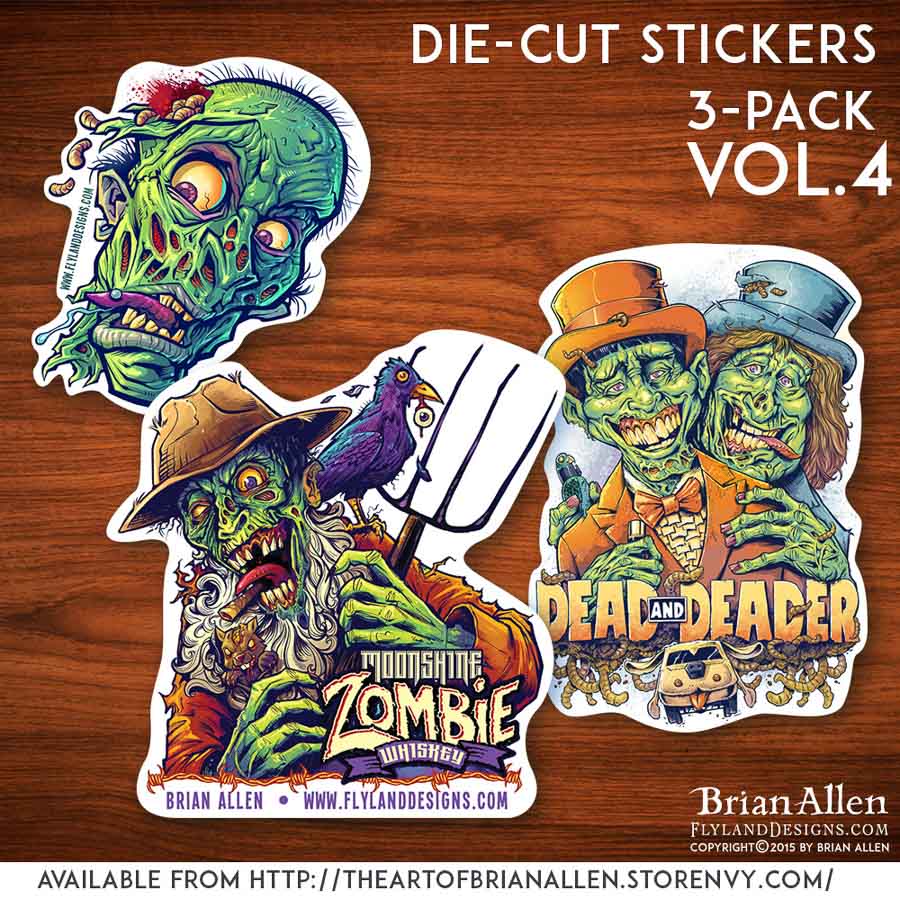 Die-cut stickers with unique original artwork illustrations