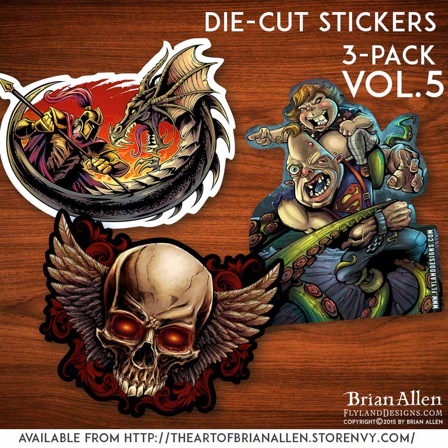 Die-cut stickers with unique original artwork illustrations