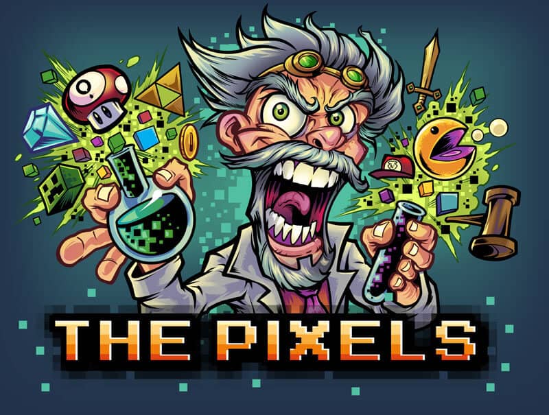 Illustrations and packaging design we created for The Pixels, an eJuice line inspired by classic games like Mario, Pac-Man, Minecraft, Tomb Raider, and more.
The client asked me to create parody mash-up illustrations of some of the most iconic video game c