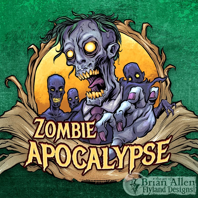 Zombie cartoon characters illustrations for eJuice vaping flavors