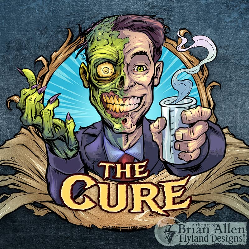 Zombie cartoon characters illustrations for eJuice vaping flavors