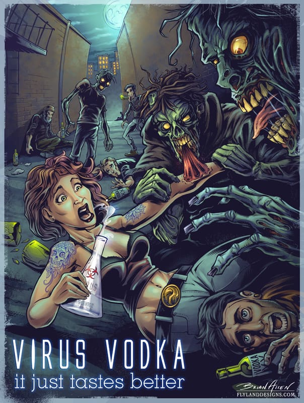 Zombie Apocalypse Vodka Poster - Flyland Designs, Freelance