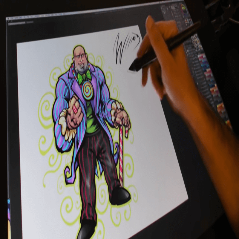 Wacom Cintiq Pro 24 being used for artwork creation,