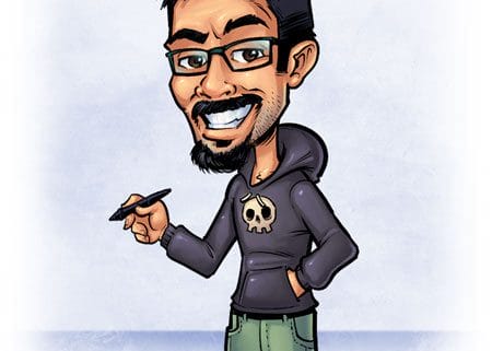 Cartoon caricature for web banne