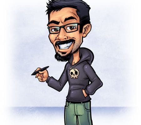 Cartoon caricature for web banne