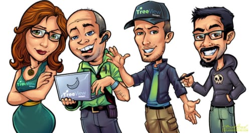 Custom caricature illustrations of doctors and team members