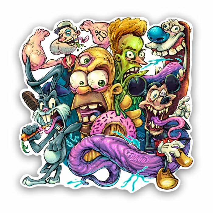 Cartoon Parody Vinyl Sticker