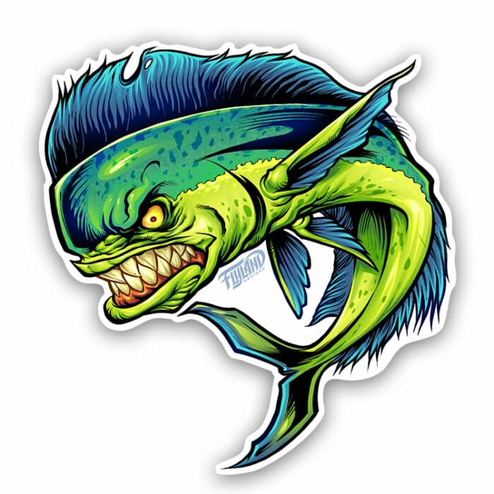 Angry Mahi Mahi Vinyl Sticker