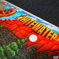 Alternate Side Blade pinball artwork of Williams Whitewater pinball machine featruing a sasquatch by Brian Allen