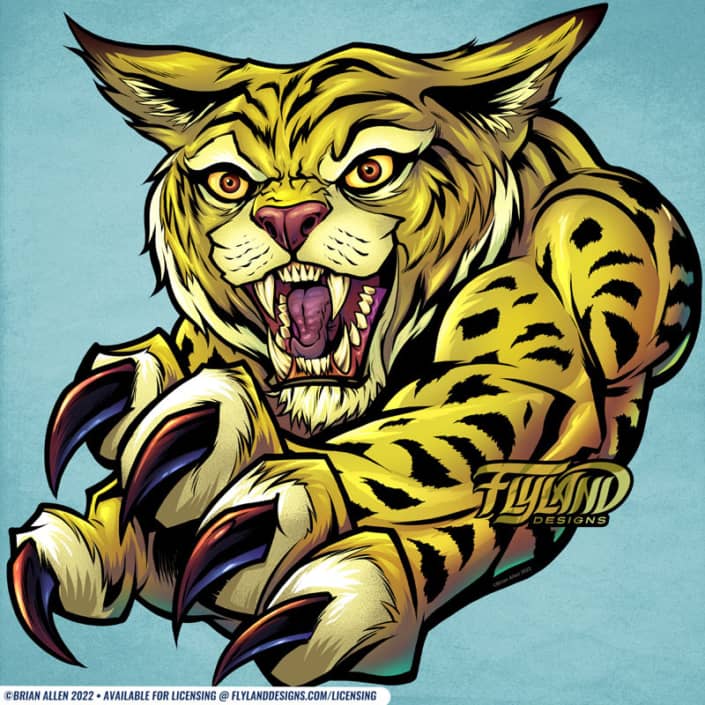 Wildcat Mascot Artwork by freela