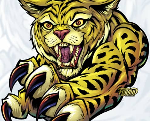 Wildcat Mascot Artwork by freela