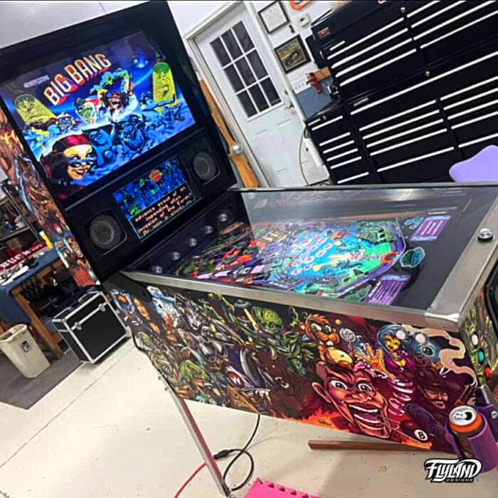 Williams Mashup Vinyl wrap for Pinball Machines artwork by Brian Allen. This is an illsturation with a mashup off all the williams characters that I have created over the years.