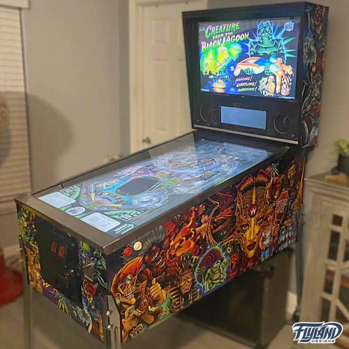 Williams Mashup Vinyl wrap for Pinball Machines artwork by Brian Allen. This is an illsturation with a mashup off all the williams characters that I have created over the years.