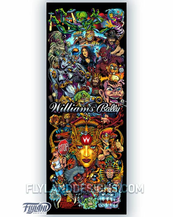 24"x63" Vertical Pinball Banner with artwork by Brian Allen